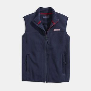 Vineyard Vines Men's Navy Blue "Harbor" Fleece Vest, Zip Up, Size Medium